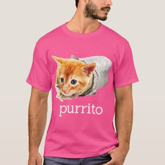 Cute Funny Kitty Cat Purrito Burrito Pun gift Tシャツ (正面)
