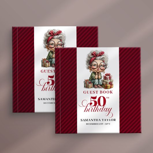 Cute Funny Lady 50th Birthday Cartoon Humor ゲストブック