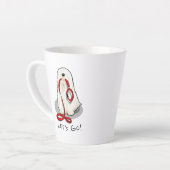 Cute Funny Let's Go! Walk Komondor Dog with Leash カフェラテマグ (左アングル)