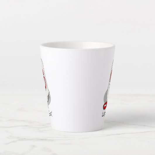 Cute Funny Let's Go! Walk Komondor Dog with Leash カフェラテマグ (正面)