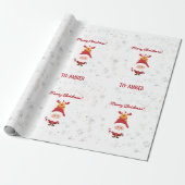Cute Funny Modern Rudolph Santa Personalized Name  ラッピングペーパー (アンロールド)