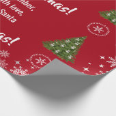 Cute Funny Modern Santa Rudolph Personalized Name  ラッピングペーパー (角)