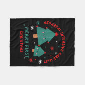 Cute Funny Nicu Merry First Christmas Nurse Crew S フリースブランケット (正面(横))