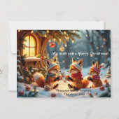 Cute Funny No Silent Night Foxes Christmas Card カード (裏面)