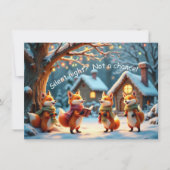 Cute Funny No Silent Night Foxes Christmas Card カード (正面)