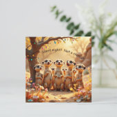 Cute, Funny No Silent Night Meerkat Christmas Card カード (スタンド正面)