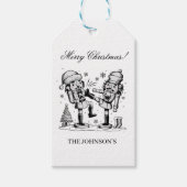 Cute funny nutcrackers Christmas personalized ギフトタグ (正面)