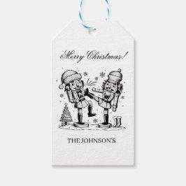 Cute funny nutcrackers Christmas personalized  ギフトタグ