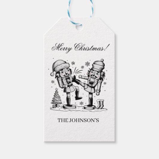 Cute funny nutcrackers Christmas personalized  ギフトタグ (正面)
