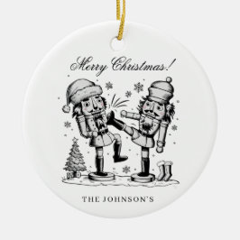 Cute funny nutcrackers Christmas personalized  セラミックオーナメント