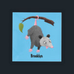 Cute funny opossum hanging from branch cartoon アクリルトレー<br><div class="desc">This cute happy opossum is just hanging around for fun! Drawn in silly cartoon illustration style.</div>