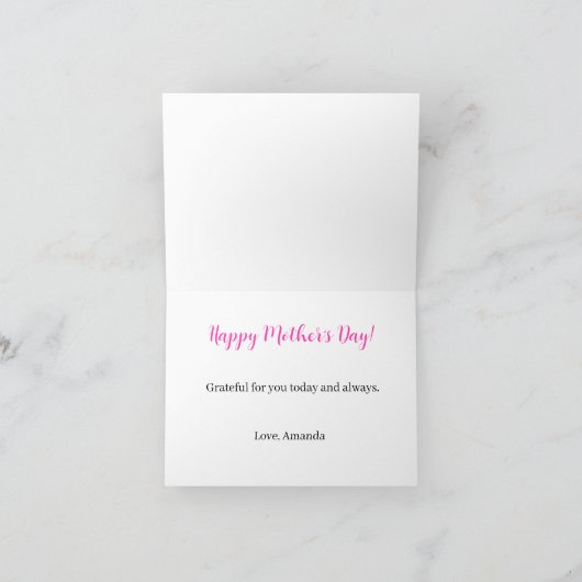 Cute Funny Otter Easy Custom Message Mother's day カード (内部)