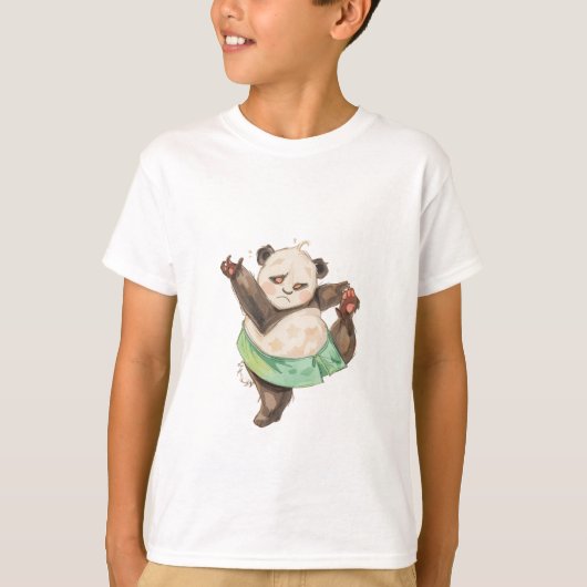 Cute Funny Panda Ballerina Kids T-Shirt Tシャツ (正面)