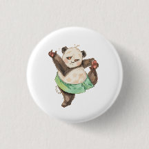 Cute Funny Panda Ballerina Pin Button Badge