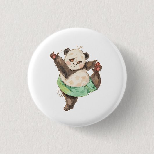 Cute Funny Panda Ballerina Pin Button Badge 缶バッジ (正面)