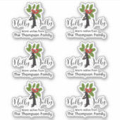 Cute Funny Penguin Christmas Gift Labels シール (正面)