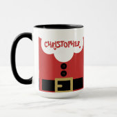 Cute Funny Personalized Name Christmas Kids Santa  マグカップ (左)