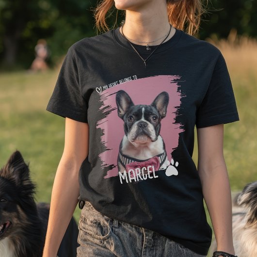 Cute funny Pet Name Photo My Heart Belongs Tシャツ
