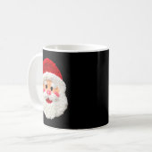 Cute Funny Preppy Faux Yarn Santa Claus Face Merry コーヒーマグカップ (正面左)