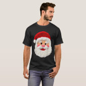 Cute Funny Preppy Faux Yarn Santa Claus Face Merry Tシャツ (正面フル)
