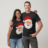 Cute Funny Preppy Faux Yarn Santa Claus Face Merry Tシャツ (ユニセックス)
