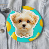 Cute funny puppy with banana pup on 缶バッジ (インサイチュ)