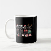 Cute Funny Reindeer Santa Black Goldendoodle Dogs コーヒーマグカップ (左)