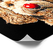 Cute Funny Reindeer Santa Goldendoodle Christmas T ポスター (角)