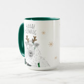 Cute Funny Reindeer Sheep 'Baaah Humbug' Pun Fun マグカップ (正面左)