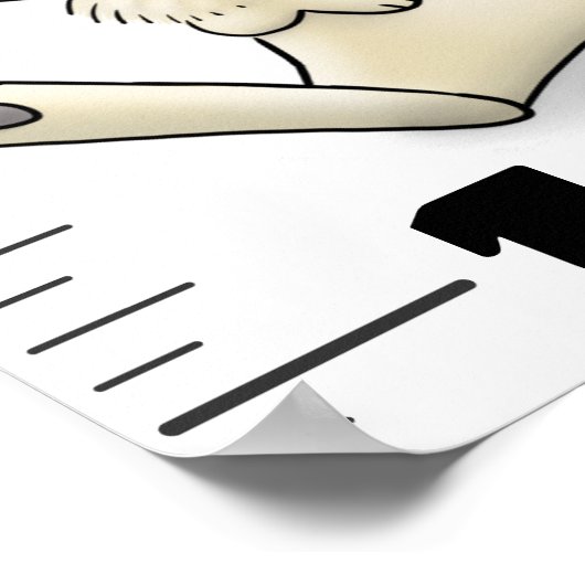 Cute funny rodents animals cartoon growth chart ポスター (角)