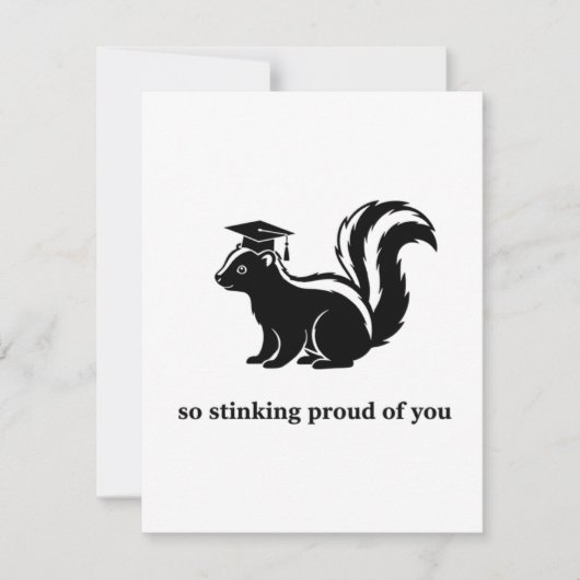 Cute Funny Skunk Graduation Card So Proud シーズンカード (正面)