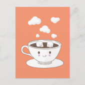 Cute funny sugar cubes bathing in coffee cup ポストカード (正面)