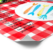 Cute Funny Tabby Cat Breakfast Recipe ポスター (角)