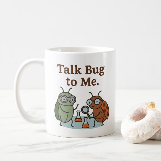 Cute Funny Talk Bug To me Entomologist Explorer コーヒーマグカップ (ドーナツ)