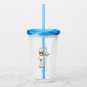 Cute funny tiger chef cartoon illustration アクリルタンブラー (正面)