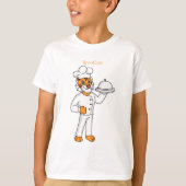 Cute funny tiger chef cartoon illustration tシャツ (正面)