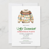 Cute Funny Ugly Sweater Xmas Party Invitation 招待状 (正面)