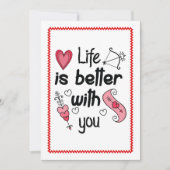 Cute Funny Valentine Card Hand Drawn Sketch シーズンカード (正面)