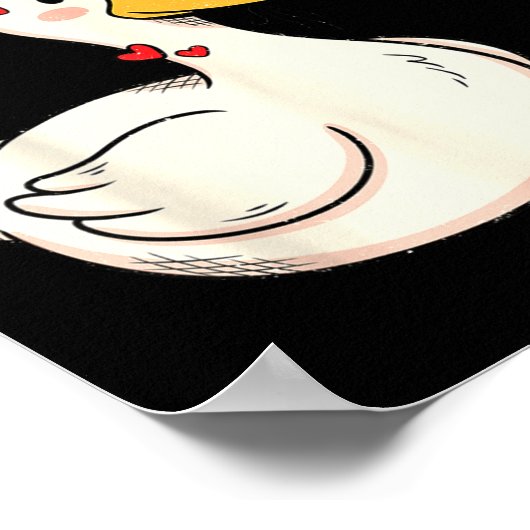 Cute Funny Valentine Silly Gooses Duck Love Matchi ポスター (角)