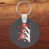 Cute Funny Valentine Silly Gooses Heart Love Match キーホルダー (正面)