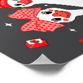 Cute Funny Valentine Silly Gooses Heart Love Match ポスター (角)