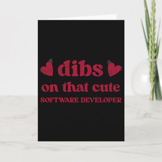 Cute Funny Valentine's Day Software Developer Wome カード (正面)