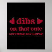 Cute Funny Valentine's Day Software Developer Wome ポスター (正面)