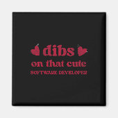 Cute Funny Valentine's Day Software Developer Wome マグネット (正面)