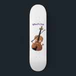 Cute funny violin musical cartoon character スケートボード<br><div class="desc">A happy violin in cute cartoon character style. Musical fun for the budding musician!</div>