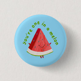 Cute Funny Watermelon Pun One in a Melon 缶バッジ