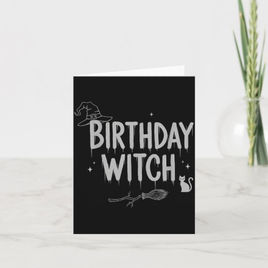 Cute Funny Witch Witchy Birthday Witches Happy Wom カード (正面)