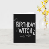 Cute Funny Witch Witchy Birthday Witches Happy Wom カード (黄色い花)