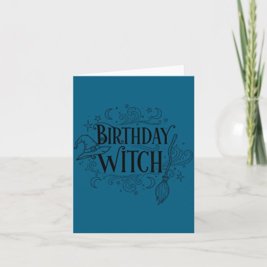 Cute Funny Witch Witchy Birthday Witches Happy Wom カード (正面)