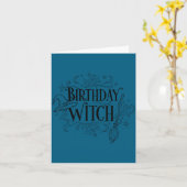 Cute Funny Witch Witchy Birthday Witches Happy Wom カード (黄色い花)